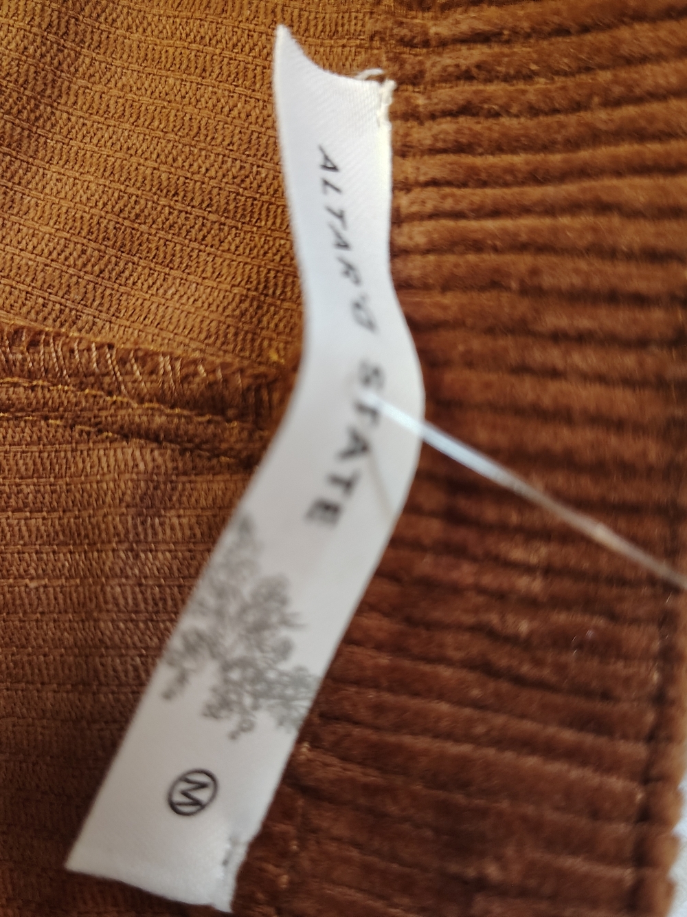 Alter'd State Rust Orange Brown Corduroy Women's Pleated Skirt Medium Boho Cotto - Picture 4 of 10